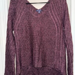 American Eagle Knit Sweater in Grape Oversized XS